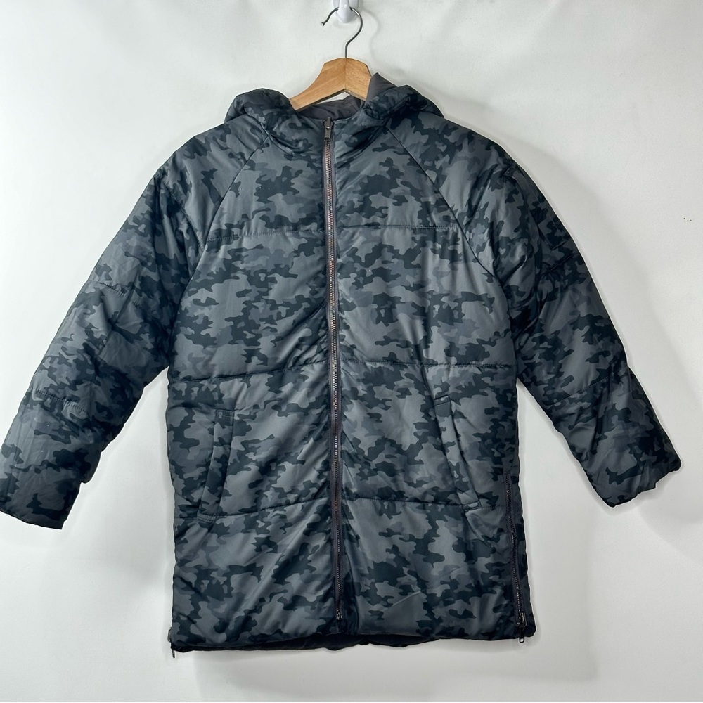 Dex Jacket Camo Junior Hooded Puffer Coat Reversible